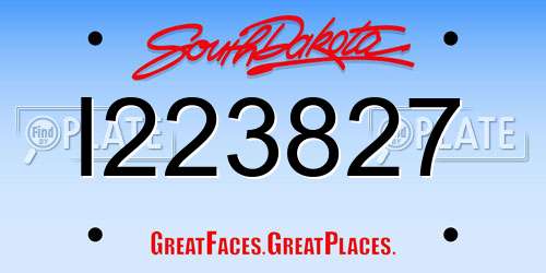 I223827 South Dakota License Plate