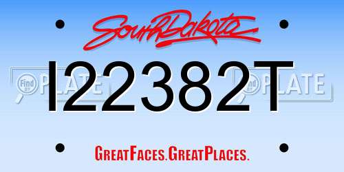 I22382T South Dakota License Plate