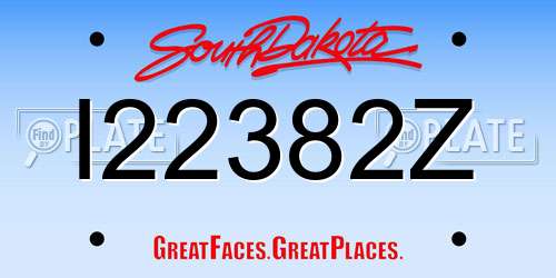I22382Z South Dakota License Plate