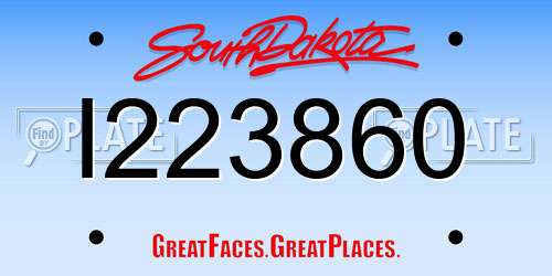 I223860 South Dakota License Plate