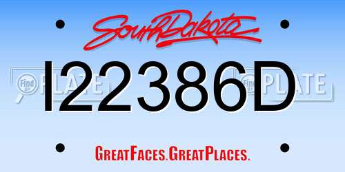 I22386D South Dakota License Plate