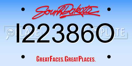I22386O South Dakota License Plate