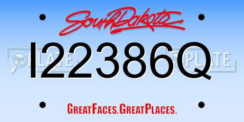 I22386Q South Dakota License Plate