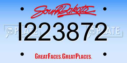 I223872 South Dakota License Plate