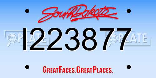 I223877 South Dakota License Plate