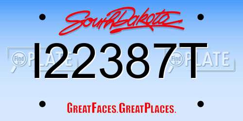 I22387T South Dakota License Plate