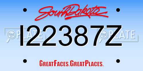 I22387Z South Dakota License Plate