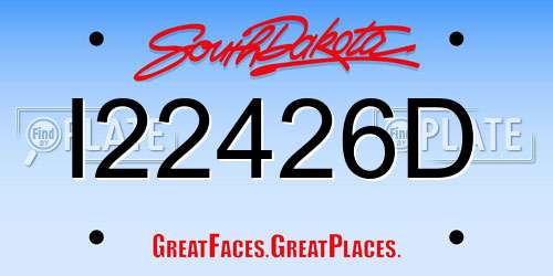 I22426D South Dakota License Plate