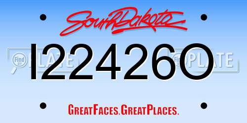 I22426O South Dakota License Plate
