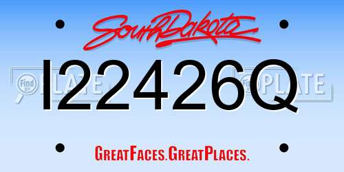 I22426Q South Dakota License Plate