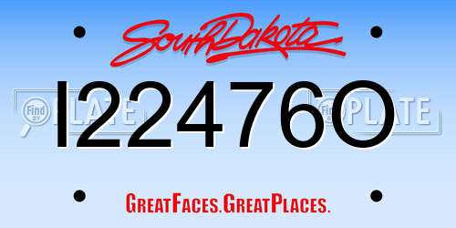 I22476O South Dakota License Plate