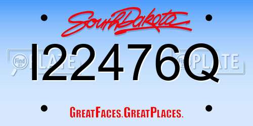 I22476Q South Dakota License Plate