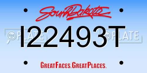 I22493T South Dakota License Plate
