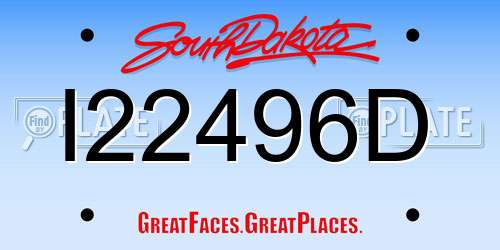 I22496D South Dakota License Plate