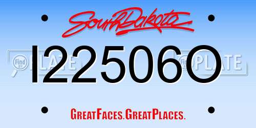 I22506O South Dakota License Plate
