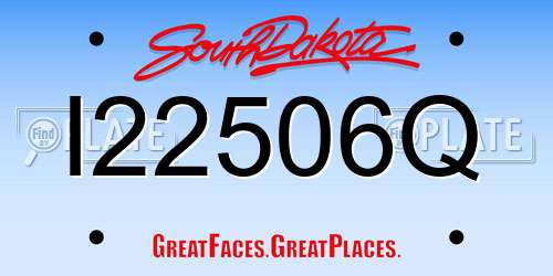 I22506Q South Dakota License Plate