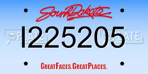 I225205 South Dakota License Plate