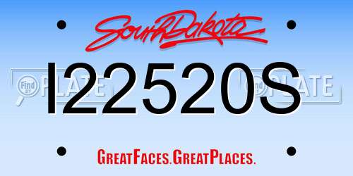 I22520S South Dakota License Plate