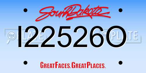 I22526O South Dakota License Plate