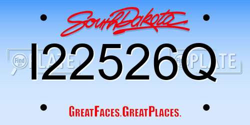 I22526Q South Dakota License Plate