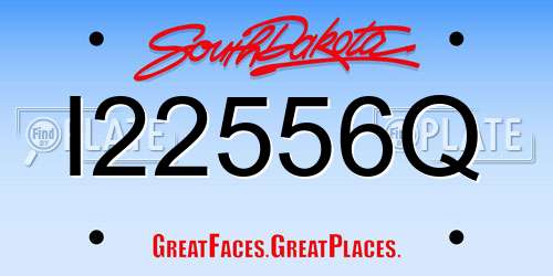 I22556Q South Dakota License Plate
