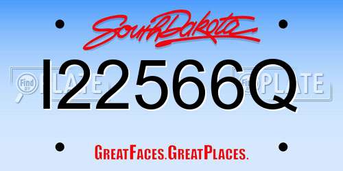 I22566Q South Dakota License Plate