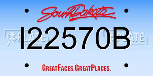 I22570B South Dakota License Plate