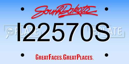 I22570S South Dakota License Plate