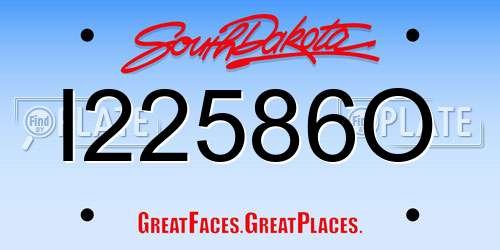 I22586O South Dakota License Plate