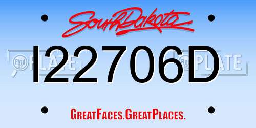 I22706D South Dakota License Plate