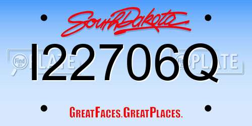 I22706Q South Dakota License Plate