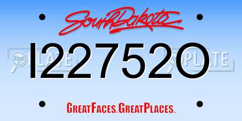 I22752O South Dakota License Plate