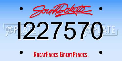 I227570 South Dakota License Plate
