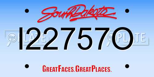 I22757O South Dakota License Plate