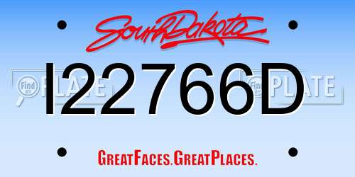 I22766D South Dakota License Plate