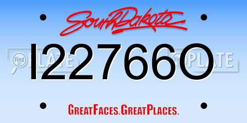 I22766O South Dakota License Plate