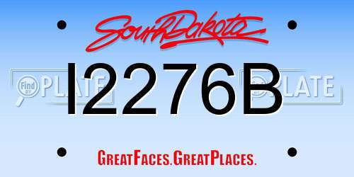 I2276B South Dakota License Plate