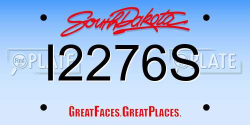 I2276S South Dakota License Plate