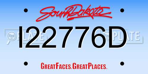I22776D South Dakota License Plate