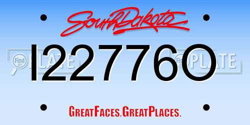 I22776O South Dakota License Plate