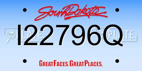 I22796Q South Dakota License Plate