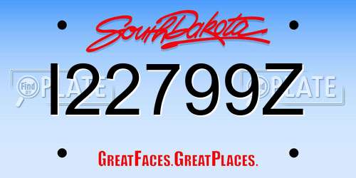 I22799Z South Dakota License Plate