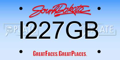 I227GB South Dakota License Plate