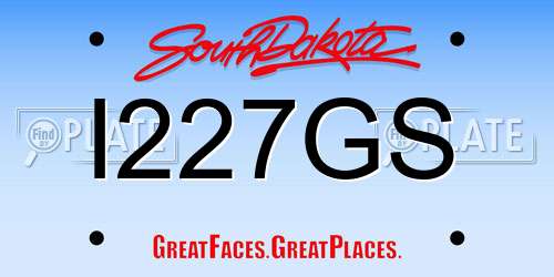 I227GS South Dakota License Plate