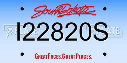I22820S South Dakota License Plate
