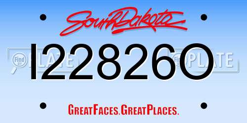I22826O South Dakota License Plate
