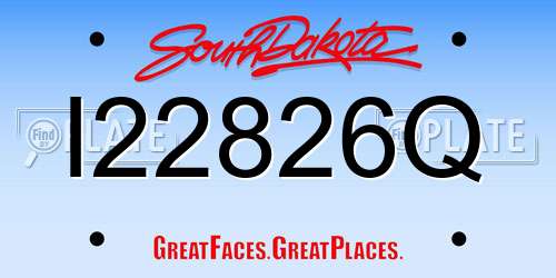 I22826Q South Dakota License Plate
