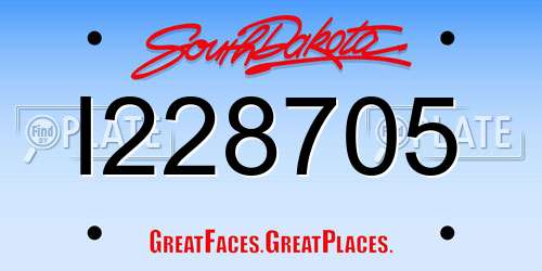 I228705 South Dakota License Plate