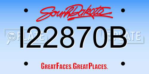 I22870B South Dakota License Plate