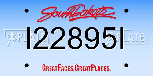 I22895I South Dakota License Plate